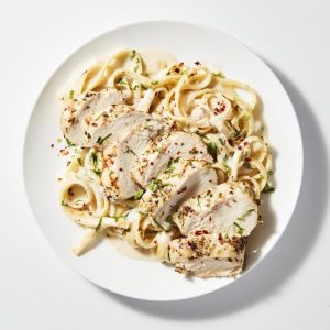 Truffled Fettuccine Alfredo with Grilled Chicken - Event Catering Set